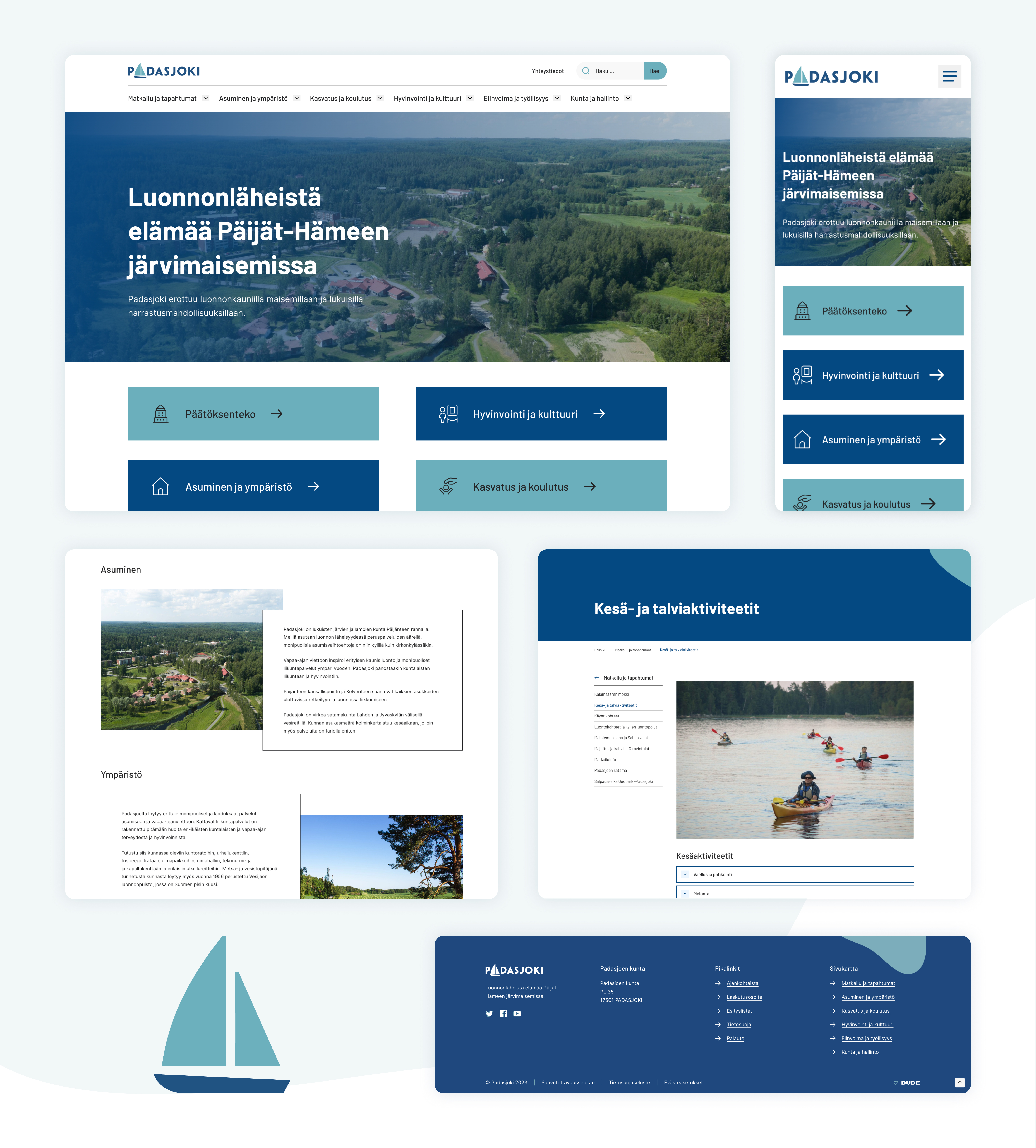 Padasjoen kunnan verkkosivujen kuvankaappaus